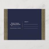 秋素朴マルサラフローラネイビーブルー日付を保存 案内ポストカード (裏面)