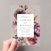秋素朴マルサラフローラフレ結婚ーム アクリル招待状 (インサイチュ (ポータブル))