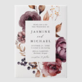 秋素朴マルサラフローラフレ結婚ーム ベラム紙招待状 (正面)