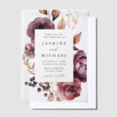 秋素朴マルサラフローラフレ結婚ーム ベラム紙招待状 (オフセット)