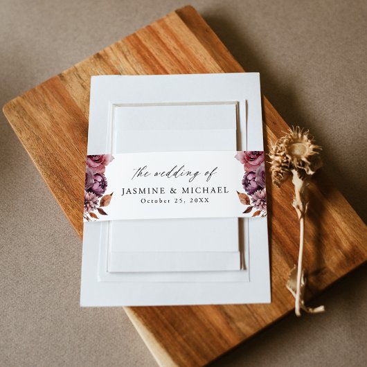 秋素朴マルサラフローラ結婚ズ 招待状ベリーバンド