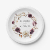 秋素朴マルサラフローラ結婚リース ペーパープレート (正面)