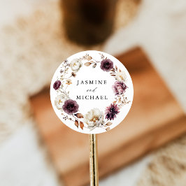 秋素朴マルサラフローラ結婚リース ラウンドシール