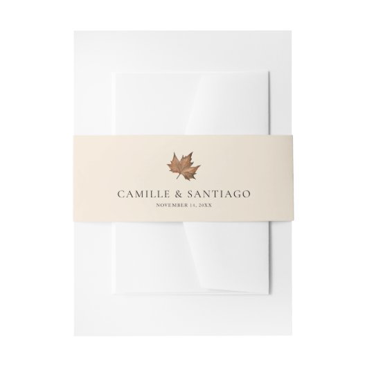 秋素朴ミニマ結婚リスト 招待状ベリーバンド (正面例)