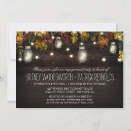 秋素朴メイスンジャー婚約パーティ招待状 招待状