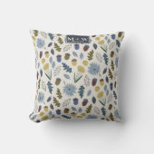 秋素朴モノグラム秋の結婚式装飾用クッション クッション (正面)