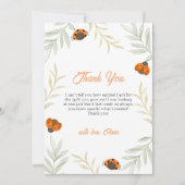 秋素朴ラディバグ緑の赤ちゃんシャワー サンキューカード (正面)