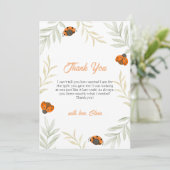 秋素朴ラディバグ緑の赤ちゃんシャワー サンキューカード (スタンド正面)