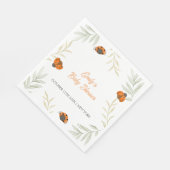 秋素朴ラディバグ緑の赤ちゃんシャワー スタンダードランチョンナプキン (角)
