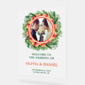 秋素朴リース写真の結婚歓迎フロステッド アクリルサイン (傾斜)