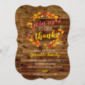 秋素朴リース感謝祭 招待状 (正面/裏面)