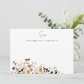 秋素朴ワイルドフラワーズブライダルシャワー アドバイスカード (スタンド正面)