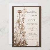 秋素朴ワイルドフラワー結婚式招待状 招待状 (正面)