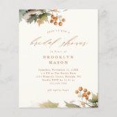秋素朴予算ブライダルシャワー招待 (正面)