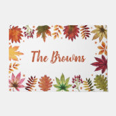 秋素朴収穫紅葉ファームハウス ドアマット (正面)