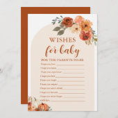 秋素朴小さなカボチャがベビーゲームを望む 招待状 (正面/裏面)