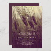 秋素朴小麦モダンの国夏結婚季 招待状 (正面/裏面)