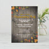 秋素朴引っ越し祝いパーティーパーティー紅葉ウッド 招待状 (スタンド正面)