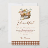 秋素朴感謝かぼちゃの格子感謝 シーズンカード (正面)