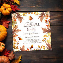 秋素朴感謝祭の友達ディナー 招待状