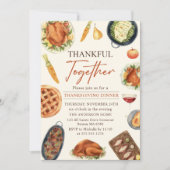 秋素朴感謝祭ターキーディナー招待状 招待状 (正面)
