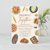 秋素朴感謝祭ターキーディナー招待状 招待状 (スタンド正面)