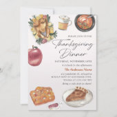 秋素朴感謝祭ディナートルコ 招待状 (正面)