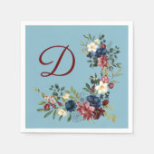 秋素朴感謝祭モノグラムカスタム スタンダードカクテルナプキン (正面)