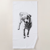 秋素朴時計 ビーチタオル (正面)