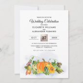 秋素朴景観 |秋の収穫結婚の 招待状 (正面)