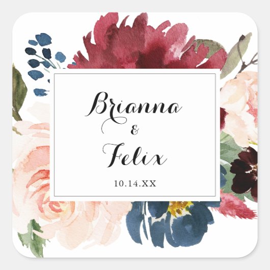 秋素朴書道結婚封筒用シール スクエアシール (正面)