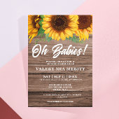 秋素朴木製ひまわりOhベビーシャワー 招待状