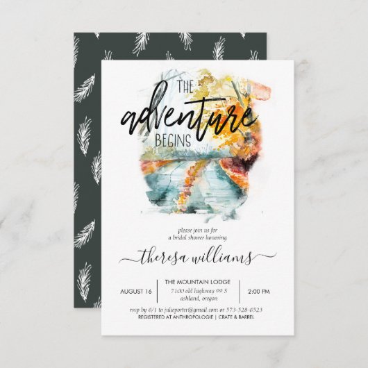 秋素朴林 |ブライダルシャワーの招待 招待状 (正面/裏面)