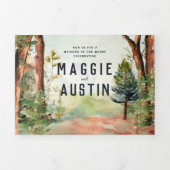 秋素朴林 |ボホ結婚の 三つ折り招待状 (カバー)