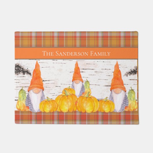 秋素朴格言オレンジプライドかぼちゃ ドアマット (正面)