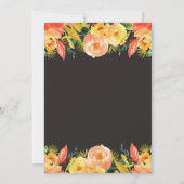 秋素朴桃ウォーターカラーフローラ秋の結婚式 招待状 (裏面)