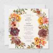 秋素朴梅オレンジフローラ結婚ズ 招待状 (正面)