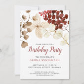 秋素朴水カラーフローラベビーシャワーインビタティ 招待状 (正面)