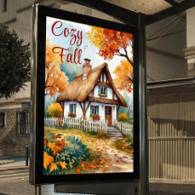 秋素朴水彩コテージツリーズガーデン