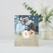 秋素朴秋の写真の結婚式の日付を保存 招待状 (スタンド正面)