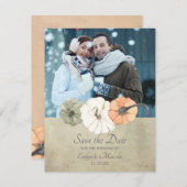 秋素朴秋の写真の結婚式の日付を保存 招待状 (正面/裏面)