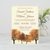 秋素朴秋の木の森結婚式招待状 招待状 (スタンド正面)