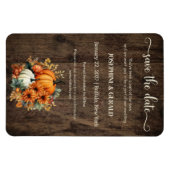 秋素朴秋の木の結婚式の日付を保存 マグネット (横)