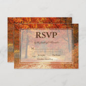 秋素朴秋の木の結婚式RSVP 出欠カード (正面/裏面)