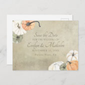 秋素朴秋の結婚式の日付を保存 案内ポストカード (正面/裏面)