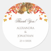 秋素朴秋の結婚式サンキュー ラウンドシール (正面)