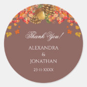 秋素朴秋の結婚式サンキュー ラウンドシール (正面)