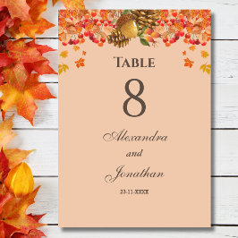 秋素朴秋の結婚式 テーブルナンバー