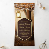 秋素朴秋の街灯のひも結婚灯 三つ折り招待状 (内部)