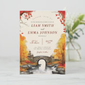 秋素朴秋の風景結婚式招待状 招待状 (スタンド正面)